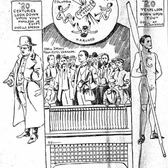 Odell - Cornell Syracuse Evening Herald 7-7-97 Odell sketch cropped “Odell Honored at Baldwinsville,” Syracuse Evening Herald, July 7, 1897.